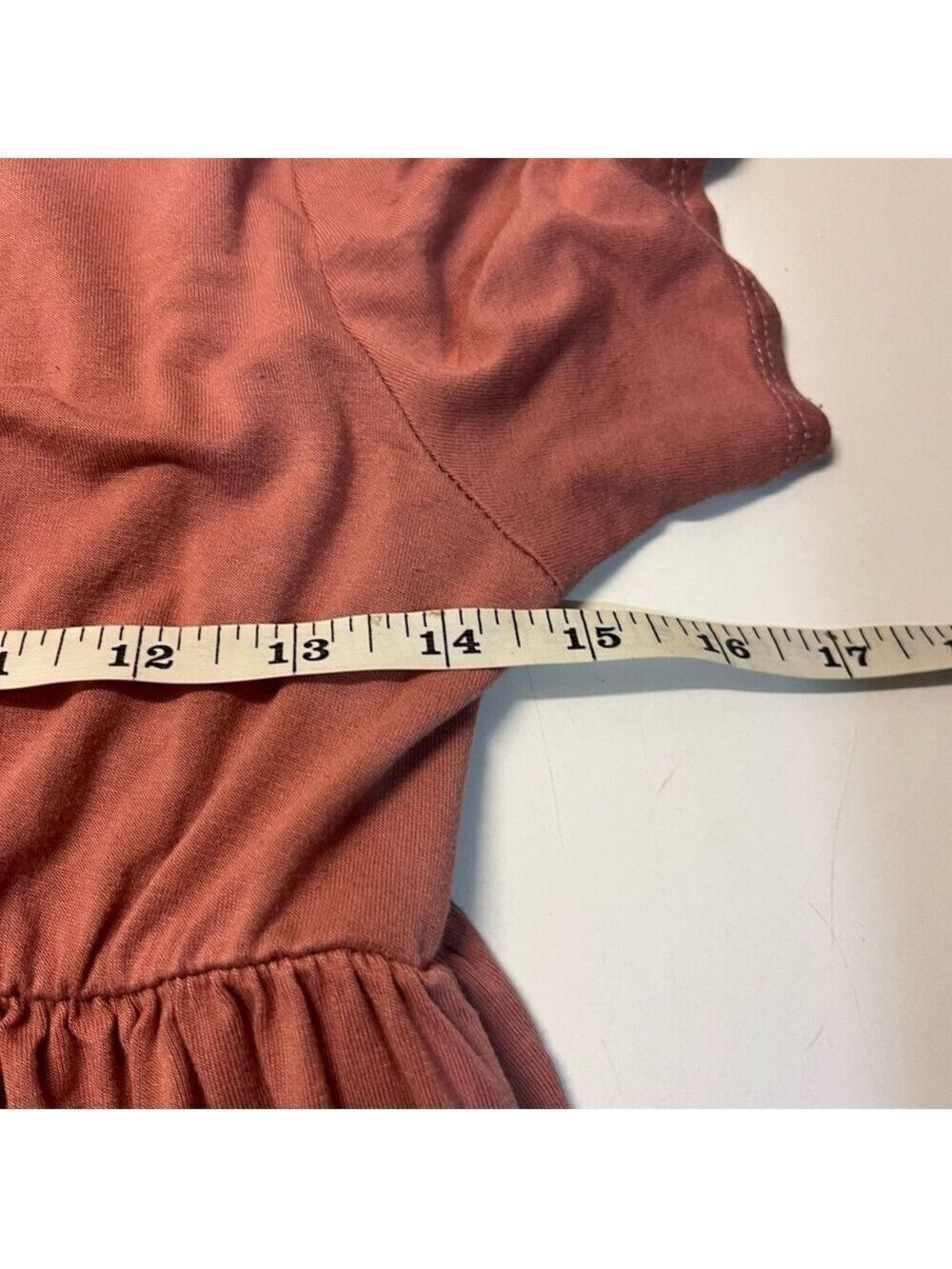 BomBom Dusty Pink Babydoll Round Hem Short Sleeve Knee Length Dress, size M - Picture 8 of 10